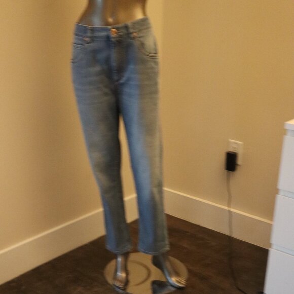 Brunello Cucinelli Monili Jeans Blue Distressed Relax Tapered Leg Denim Size 6 - Picture 7 of 10